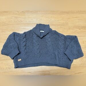 Simply Southern Charcoal Cable Knit Turtleneck Sweater